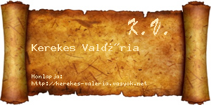 Kerekes Valéria névjegykártya